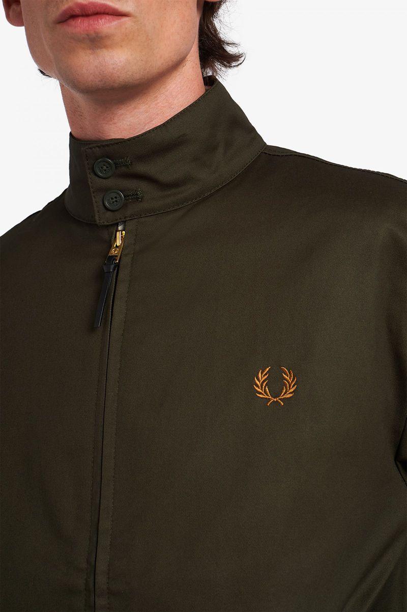 Green Fred Perry Waxed Cotton Harrington Men's Jackets | PH 1272KORI